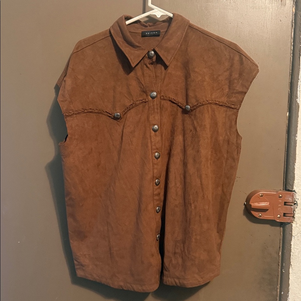 Brixon Women’s  Brown Short Sleeve Button Shirt